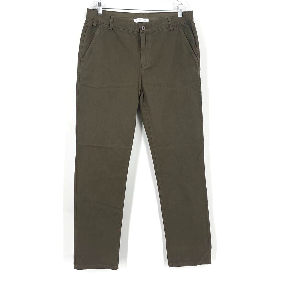 Everlane‎ Cotton Chino Trouser Pants Green Women's Size 35 NWOT